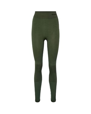 Hummel Naadloze leggings met hoge taille voor dames (Groen)