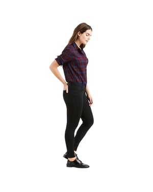 Levis Dammodell 710 Super Skinny-jeggings (Svart)