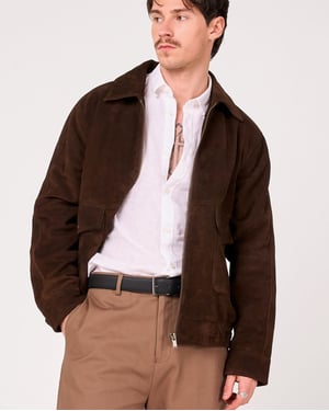Buffalo Suede Bomber Jacket in Brown