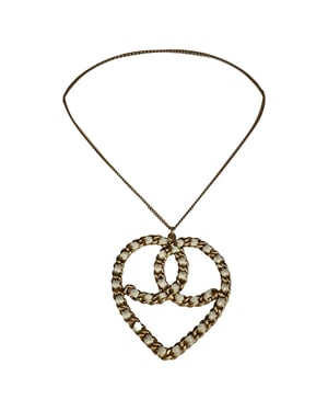 Chanel Intertwined Heart Shaped Necklace in Gold Metal