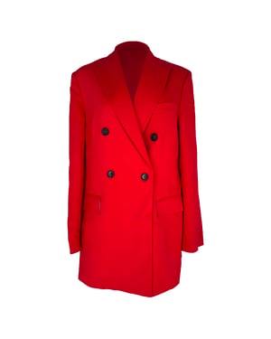 Golden Goose Double-Breasted Blazer in Red Viscose