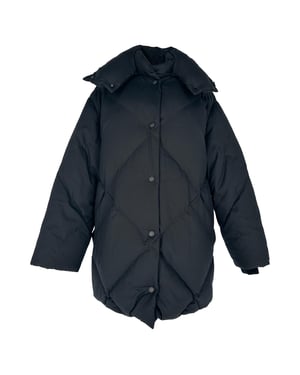 Burberry Diamond Quilted Coat in Black Cotton
