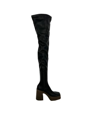 Stella McCartney Skyla bovenknie laarzen in zwart leer