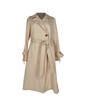 Jil Sander Belted Trench Coat in Beige Cotton