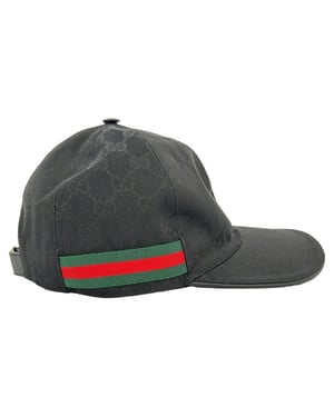 Gucci GG Monogram Web baseballpet in zwart canvas