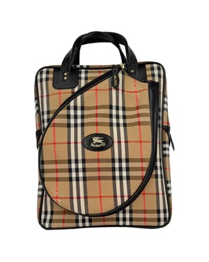 Burberry Nova Check Tennis Bag in Beige Canvas