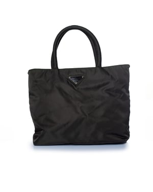 Prada, vintage nylon mörkgrön miniväska