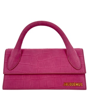 Jacquemus Le Chiquito Long Top-handle Bag in Pink Leather