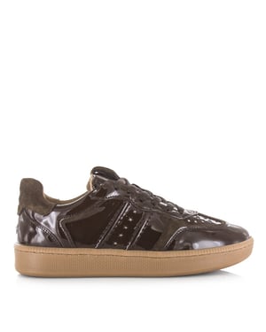 DWRS Label Mirabel verniz dark brown lage sneakers dames
