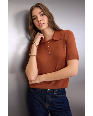 TRENDYOLMİLLA Dames Bruin Effen Kort Regular fit Blouses