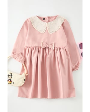 TRENDYOLKIDS Flickor Rosa Blommig Midi Lång Casual Rak Klänningar