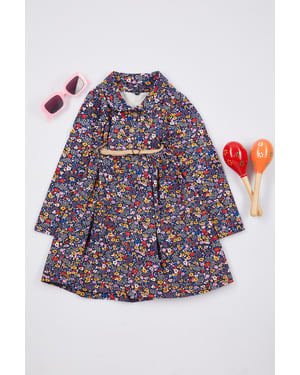 TRENDYOLKIDS Flickor Flerfärgad Blommig Midi Lång Casual Rak Klänningar