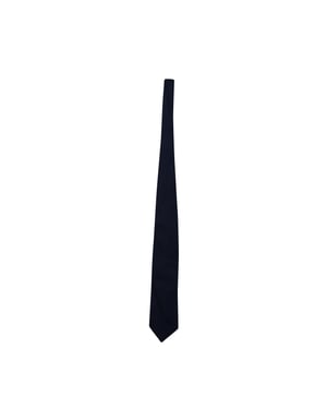 Mulberry Window Pane Print Tie in Navy Blue Silk