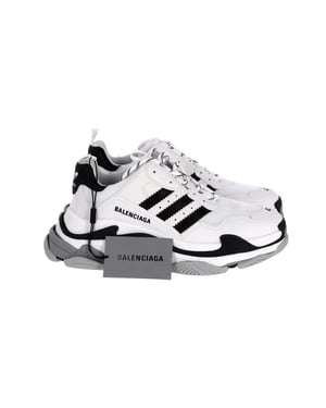 Balenciaga x Adidas Triple S Sneakers in White Polyurethane