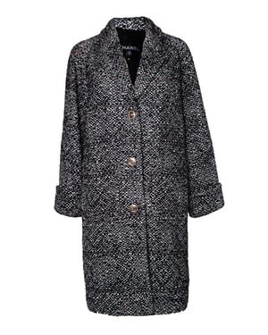 Wool tweed sequinned coat