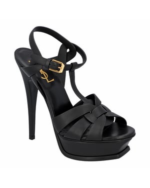 Saint Laurent Tribute Plattformsandaler Svart
