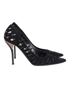 Jimmy Choo Lasercut Romy Pumps Zwart Suède