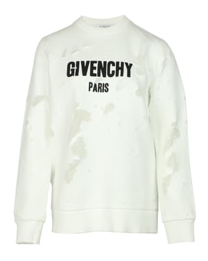 Givenchy Versleten Sweatshirt in Witte Katoen