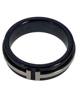 Tiffany & Co T Wide Band Ring in Black Metal