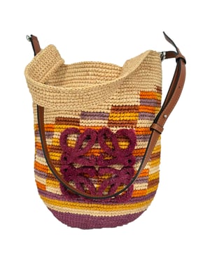 Loewe Paula’s Ibiza Slit Mini Rainbow Cross-body Bag in Multicolor Raffia