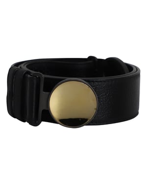 Bottega Veneta Ronde Gespriem Belt in Zwart Leer