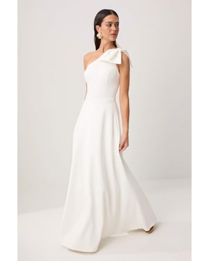 TRENDYOLMİLLA Dames Wit Effen Maxi Mouwloos Diploma-uitreiking / Gala A-lijn Avond & Gala Jurk