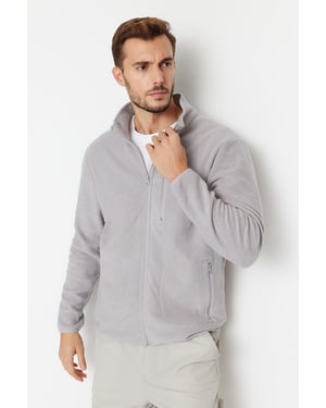TRENDYOL MAN Heren Grijs Effen Lang Regular fit Vesten