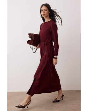 Trendyol Modest Dames Paars Effen Maxi Lang Casual A-lijn Modest Jurken