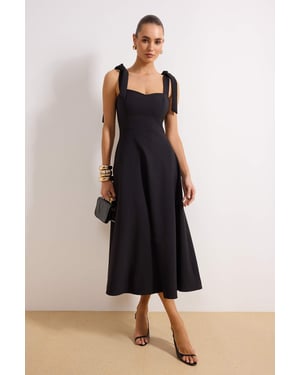 TRENDYOLMİLLA Dam Svart Enfärgad Maxi Ärmlös Elegant/Kväll Skater Klänningar
