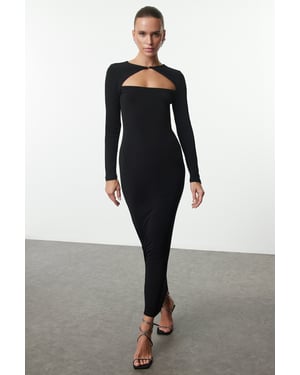 TRENDYOLMİLLA Dam Svart Enfärgad Maxi Lång Elegant/Kväll Bodycon Klänningar