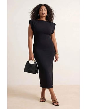Trendyol Curve Dam Svart Enfärgad Maxi Ärmlös Casual Bodycon Plus size Klänning