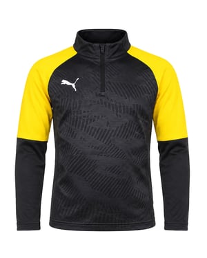Puma Cup 1/4 Zip Kids Black/Yellow Top