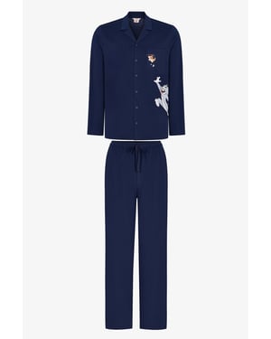 Men's Tom&jerry Long Sleeve Shirt Trousers Pajama Set