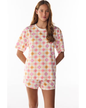 Flora Floral Short Sleeve Shorts Pajama Set