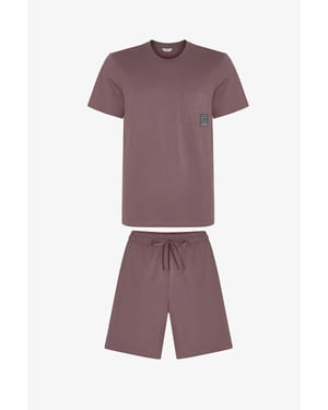 Men's Woodland Earth Short Sleeve Shorts Pajama Set