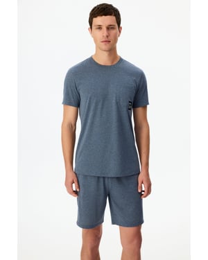 Men's Soft Short Sleeve Shorts Pajama Set