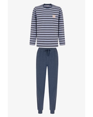 Men's Weekend Striped Long Sleeve Jogger Pajama Set
