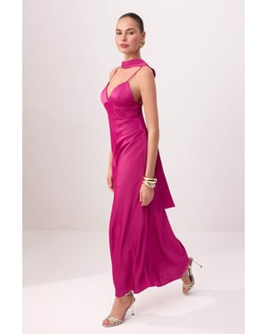 TRENDYOLMİLLA Dames Roze Effen Maxi Mouwloos Stijlvol/Avond A-lijn Jurken