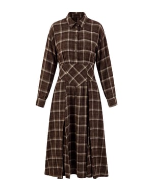 TRENDYOLMİLLA Dames Meerkleurig Geruit Maxi Lang Blousejurk Jurken