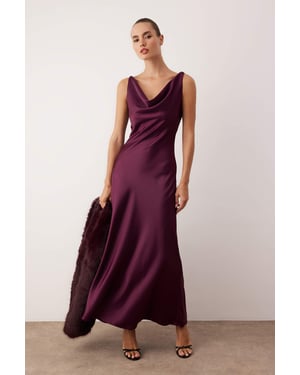 TRENDYOLMİLLA Dam Lila Enfärgad Maxi Ärmlös Elegant/Kväll A-linje Klänningar