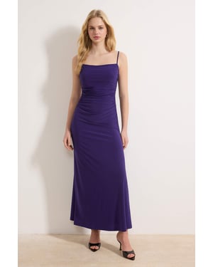 TRENDYOLMİLLA Dames Paars Effen Maxi Mouwloos Casual A-lijn Jurken