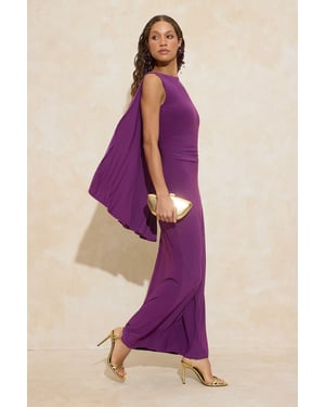 TRENDYOLMİLLA Dames Paars Effen Maxi Mouwloos Stijlvol/Avond Recht Avond & Gala Jurk