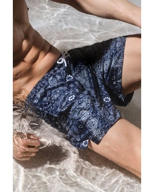 Ethnic Patterned Men's Paisley Swim Shorts