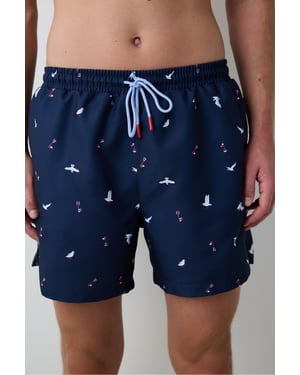 Seagull Mid Waist Men's Swim Shorts
