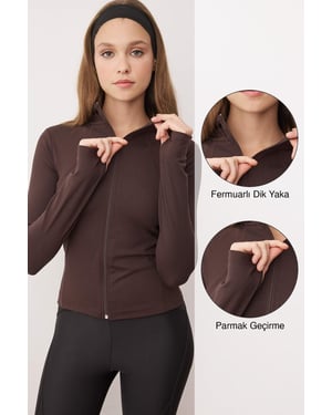 TRENDYOLMİLLA Dam Brun Enfärgad Figursydd Sport Kavajer