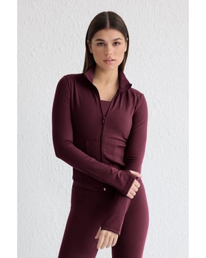 TRENDYOLMİLLA Dames Bordeaux Effen Getailleerd Sport Blazers