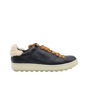 Coach C101 Shearling Sneakers in Black Leather