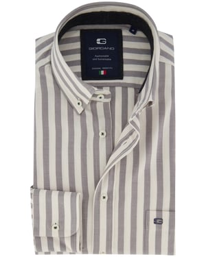 Overhemd Giordano wit grijs gestreept