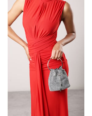 Where's That From Womens Melixa Embellished Diamante Bucket Bag With Bracelet Ring Handle