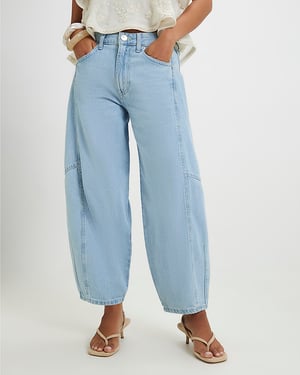 River Island Womens Barrel Leg Jeans Petite Soft